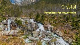  Presentation with waterfall - Theme with waterfall-in-high-tatras-mountains background and a tawny brown colored foreground