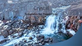  Presentation with pool side - PPT theme with waterfall-in-iceland-cascades-down background and a seafoam green colored foreground