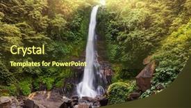  Presentation with jungle - Presentation theme enhanced with waterfall in indonesian jungle background and a tawny brown colored foreground