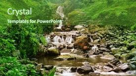  Presentation with waterfall - Slides enhanced with waterfall in indonesian jungle background and a forest green colored foreground