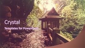  Presentation with waterfall - Amazing slides having waterfall in indonesian jungle backdrop and a tawny brown colored foreground