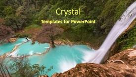  Presentation with jungle - Colorful slide set enhanced with waterfall in jungle mexico backdrop and a tawny brown colored foreground