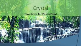 Presentation with jungle - Colorful slide set enhanced with waterfall in jungle mexico backdrop and a seafoam green colored foreground