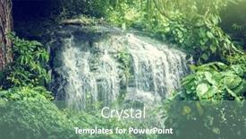  Presentation with ocean waterfall - Audience pleasing presentation consisting of waterfall in jungles of seychelles mahe island backdrop and a seafoam green colored foreground