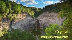  Presentation with new york state - PPT theme having mountain in watkins glen state background and a tawny brown colored foreground
