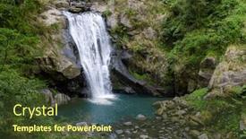  Presentation with recreation - PPT theme featuring waterfall-in-neidong-national-forest background and a tawny brown colored foreground