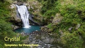  Presentation with recreation - Presentation design having waterfall-in-neidong-national-forest background and a tawny brown colored foreground