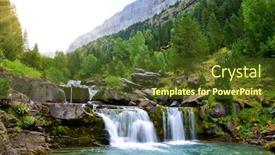  Presentation with waterfall - PPT layouts enhanced with waterfall in ordesa and monte perdido national park pyrenees mountain province of huesca spain background and a tawny brown colored foreground
