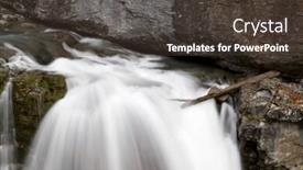  Presentation with waterfall - Slides having waterfall-in-ordesa-national-park background and a tawny brown colored foreground