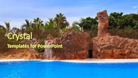  Presentation with waterfall - PPT layouts consisting of waterfall in park at tenerife background and a tawny brown colored foreground