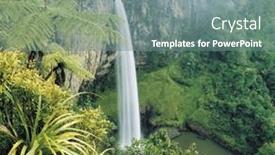  Presentation with rainforest - Presentation theme enhanced with waterfall-in-rainforest-elevated-view background and a gray colored foreground