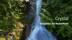  Presentation with beautiful green - Slide deck consisting of waterfall-in-the-beautiful-green background and a tawny brown colored foreground