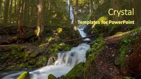  Presentation with beautiful green - PPT theme with waterfall-in-the-beautiful-green background and a tawny brown colored foreground