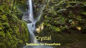  Presentation with beautiful green - PPT layouts with waterfall-in-the-beautiful-green background and a tawny brown colored foreground