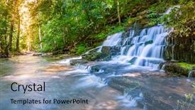  Presentation with waterfall - Cool new PPT theme with batanes - waterfall in the forest backdrop and a teal colored foreground