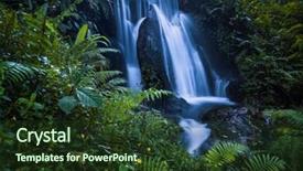  Presentation with tropical forest - Slides having waterfall in the lush tropical forest background and a tawny brown colored foreground