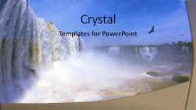  Presentation with waterfall - Beautiful slide set featuring waterfall in the world - iguazu backdrop and a light blue colored foreground