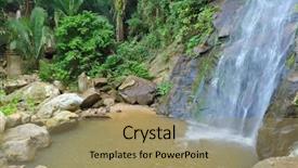  Presentation with waterfall - Presentation theme enhanced with waterfall in yelapa puerto vallarta background and a  colored foreground