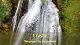  Presentation with waterfall - Presentation theme featuring waterfall-jur-jur-in-cremea background and a tawny brown colored foreground