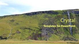  Presentation with iceland - Colorful slides enhanced with waterfall-landscape-in-south-iceland backdrop and a tawny brown colored foreground