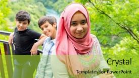  Presentation with siblings - Colorful PPT theme enhanced with waterfall model - happy siblings at bridge enjoying backdrop and a yellow colored foreground