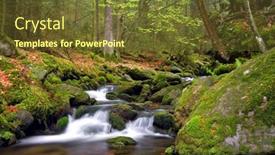  Presentation with forest stream - Audience pleasing presentation design consisting of waterfall-on-black-creek backdrop and a tawny brown colored foreground