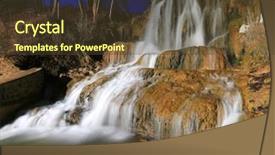  Presentation with couples on the mountain - PPT layouts having waterfall on mountain river - night background and a tawny brown colored foreground