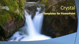  Presentation with stream - Presentation featuring waterfall-on-stream-in-high background and a tawny brown colored foreground