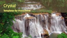  Presentation with tropical forest - Presentation theme enhanced with waterfall paradise waterfall in tropical background and a tawny brown colored foreground