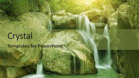  Presentation with rain - Beautiful presentation featuring waterfall pool in rain forest backdrop and a yellow colored foreground