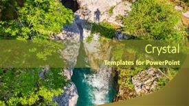  Presentation with waterfall - Slides with waterfall-to-rriver-soca-velika background and a tawny brown colored foreground