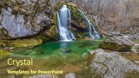  Presentation with waterfall - Presentation enhanced with waterfall-virje-slap-virje-triglavski background and a tawny brown colored foreground