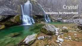  Presentation with waterfall - PPT theme consisting of waterfall-virje-slap-virje-triglavski background and a gray colored foreground