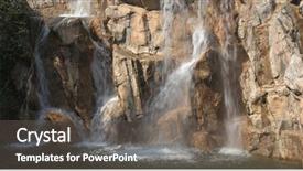  Presentation with rock stone - Beautiful presentation theme featuring waterfall with rock and stone backdrop and a  colored foreground