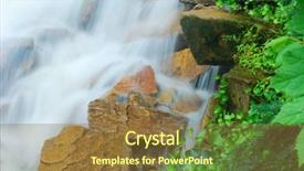  Presentation with rocks - Beautiful slides featuring waterfall-with-rocks-and-green backdrop and a tawny brown colored foreground