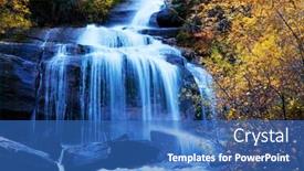  Presentation with waterfall - Theme consisting of waterfall background and a teal colored foreground