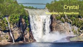  Presentation with falls - Colorful slides enhanced with waterfalls - montmorency falls large waterfall backdrop and a tawny brown colored foreground