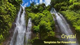  Presentation with bali - Colorful PPT layouts enhanced with waterfalls - sekumpul waterfall on bali island backdrop and a tawny brown colored foreground