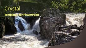  Presentation with waterfalls - Presentation theme featuring waterfalls-and-river-running-through background and a tawny brown colored foreground