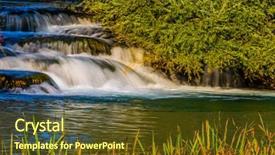  Presentation with water sun - Colorful slide deck enhanced with waterfalls are lit by sun backdrop and a  colored foreground