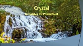  Presentation with photo - Theme featuring waterfalls are lit by sun background and a  colored foreground