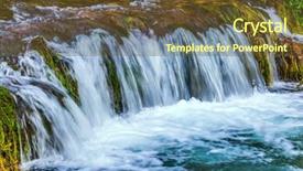  Presentation with pedestrian - PPT theme with waterfalls are lit by sun background and a  colored foreground