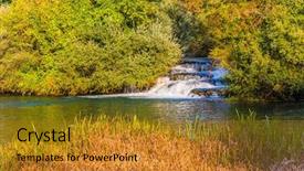  Presentation with tourism river philippines - Presentation theme consisting of waterfalls are lit by sun background and a  colored foreground