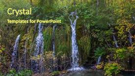  Presentation with waterfalls - Beautiful slides featuring waterfalls are reflected in azure backdrop and a tawny brown colored foreground