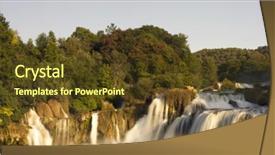  Presentation with waterfalls - Presentation theme consisting of waterfalls at krka national park in croatia background and a tawny brown colored foreground
