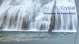  Presentation with new york state - Colorful PPT theme enhanced with waterfalls-at-robert-h-treman backdrop and a light blue colored foreground