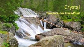  Presentation with waterfalls - Colorful presentation theme enhanced with waterfalls-at-stream-studeny-potok backdrop and a tawny brown colored foreground