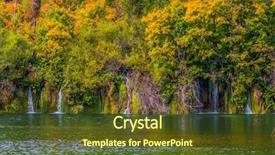  Presentation with country fall - Presentation enhanced with waterfalls fall into the azure background and a tawny brown colored foreground