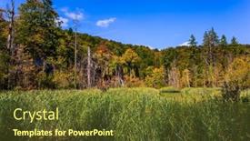  Presentation with waterfalls - Presentation design with waterfalls-flow-from-clay-slopes background and a tawny brown colored foreground