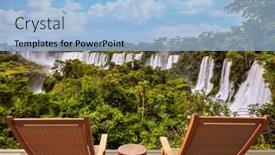  Presentation with waterfalls - Amazing presentation theme having waterfalls-iguazu-picturesque-basaltic-ledges backdrop and a light blue colored foreground